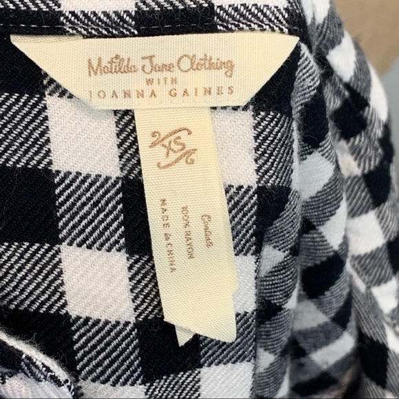 Matilda Jane with Joanna Gaines Flannel Pop Over Shirt XS - Picture 6 of 7